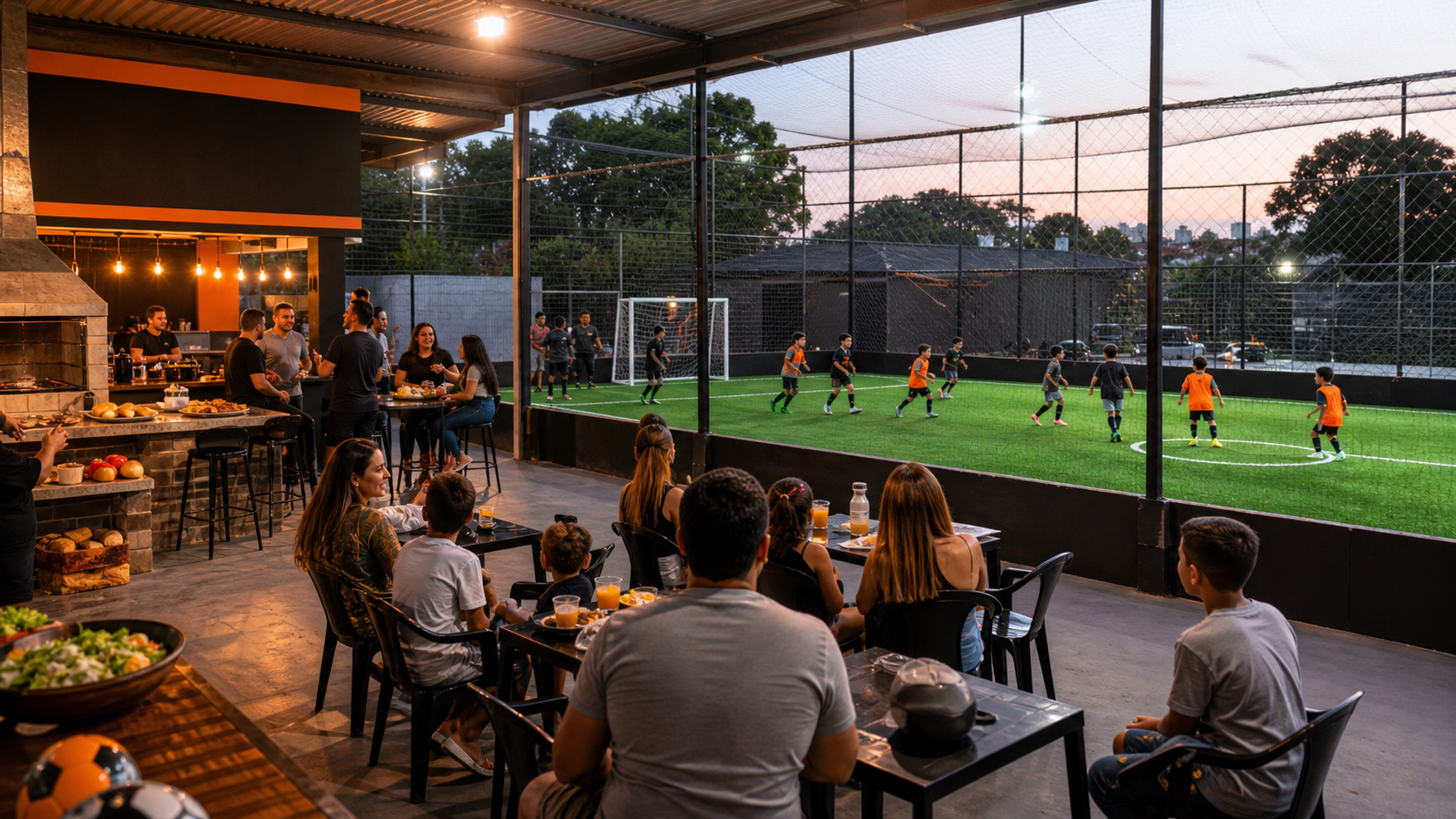 Imagem demonstrativa de festa infantil em arena society